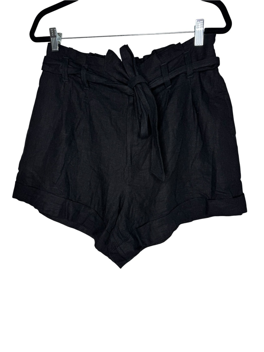 Abercrombie & Fitch Linen Blend High Waist Paper Bag‎ Shorts Large